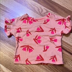 Floral Kids Top - Pink and Orange